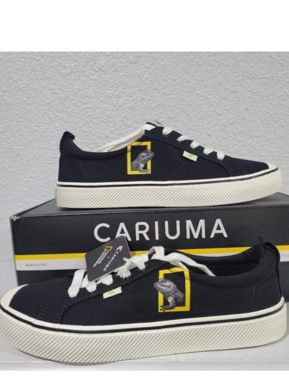 Cariuma Low NATGEO Gecko Black Canvas Sneaker NIB Limited Edition 6.5